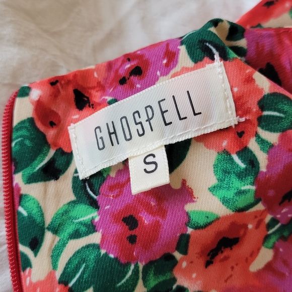 Ghospel Asos Dress in Red Flowers Maxi  Size s - Picture 3 of 6